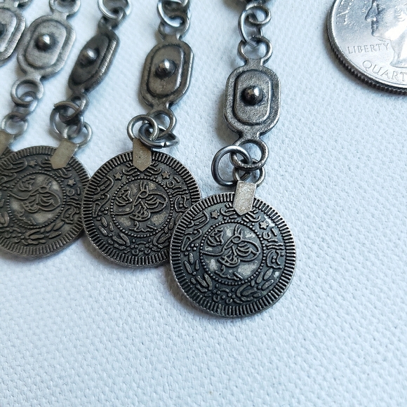 Tribal Coin Tassel Statement Necklace - Picture 9 of 14